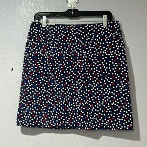 Coral Bay skort,Navy blue w/dots, women’s size S, elastic waist,stretch fabric